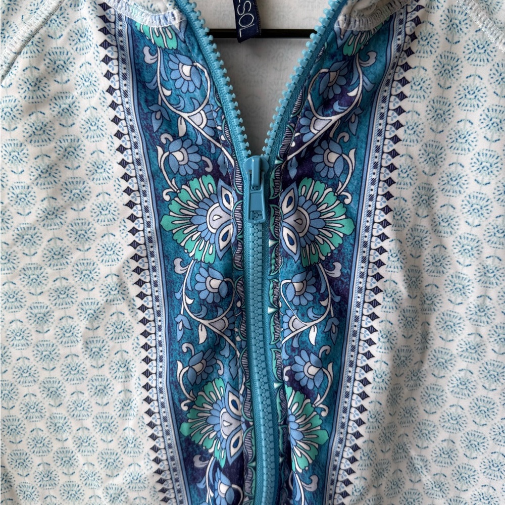 Aqua Et Sol Swim 3/4 Zip Long Sleeve Shirt - Picture 5 of 5